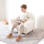 sofá infantil individual con tejido de borreguito