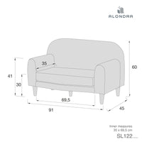 Medidas de sillón infantil doble