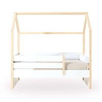 Montesori bed-house 70x140 cm in wood/white · Sogni NB1400