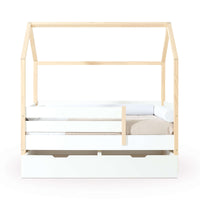 Montesori bed-house 70x140 cm in wood/white · Sogni NB1400