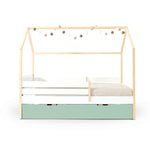 Cama-casita Montessori 90x200 cm madera/blanco · Sogni XL NB2000