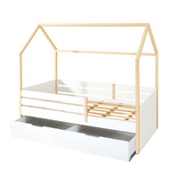 Cama-casinha Montessori 90x200 cm madeira/branco · Sogni XL NB2000