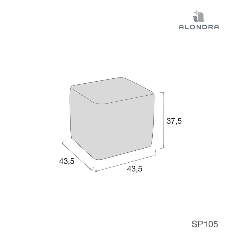 Sitzwürfel Platz aus anthrazit Stoff (43,5 cm x 43,5 cm) · SP105T-T069E