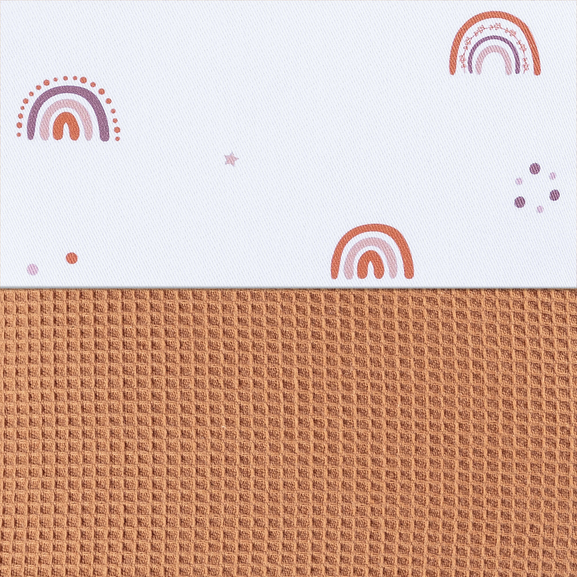 Bumper for cot and convertible crib of 70x140cm in terracotta colour