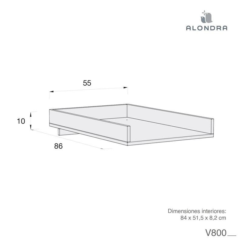 Bequeme Holzauflage für Wickeltisch 50x80 cm · V800