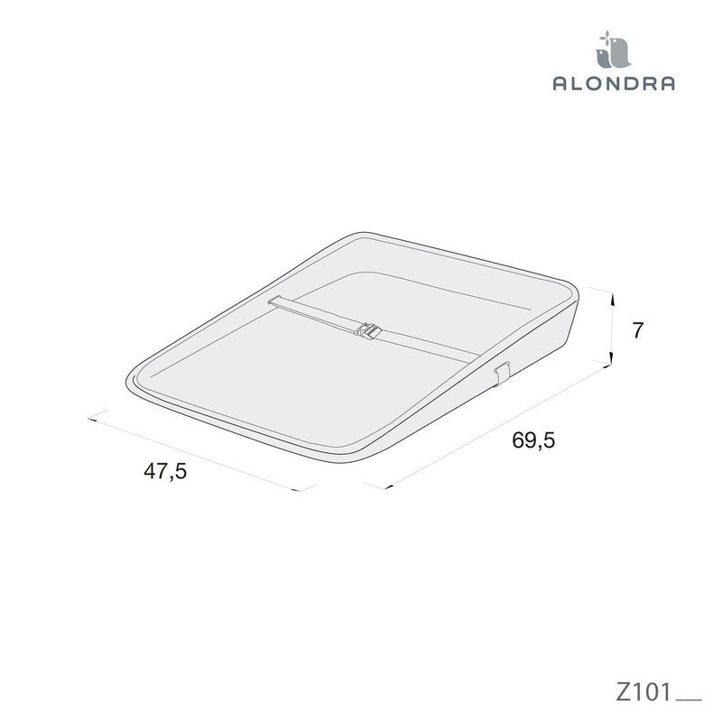 Colchão muda fraldas 50x70 cm ergonómico em espuma PU · Glenn Z101