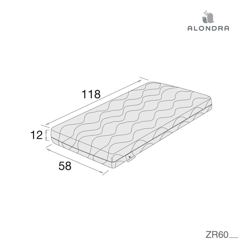 Soya mattress for baby cot of 60x120 cm · Organic ZR60-120