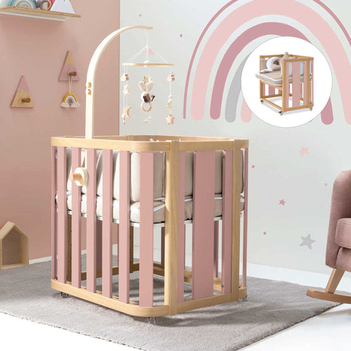 habitación para niña con minicuna de 55x80 cm Crea Plus Uno