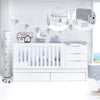 Verwandelbares Babybett mit Schubladen/Ausziehbett 70x140 cm weiss · Sero More K546-M7700