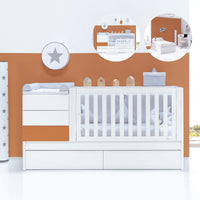 Convertible crib with trundle bed/drawers (70x140 cm) terracotta · Sero Kubo K551N-M7783