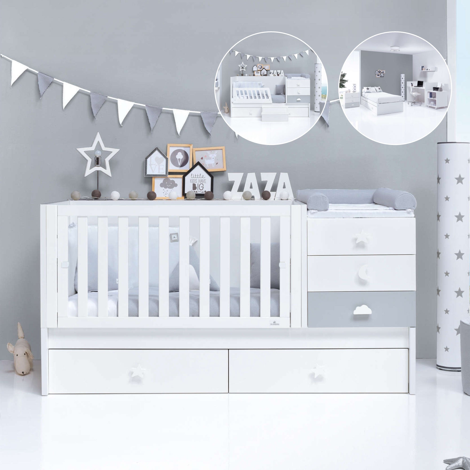 Baby crib grey color online