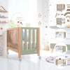 Lit bébé cododo 60x120 cm bois/vert-olive · Occa C166-M9556