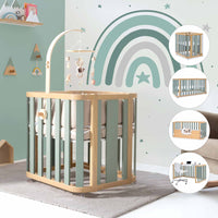 Berceau, lit bébé et lit d'enfant (4in1) bois/vert · Crea Plus Tre C351-M5057