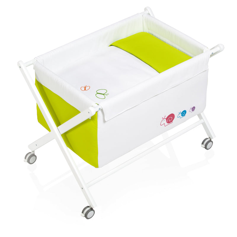 White and green sissor baby crib · 670-251