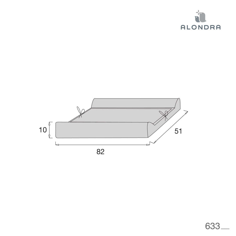 Housse gris pour matelas à langer 80x50 cm · 633-017
