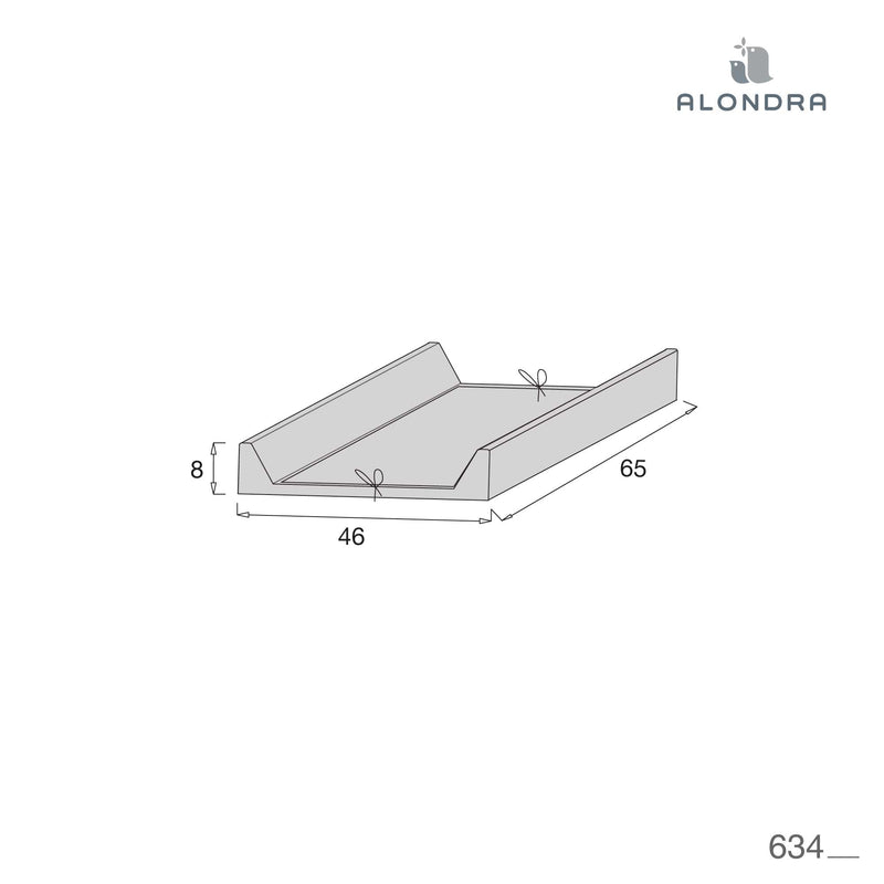 medidas del cambiador gris para cómoda 60x120 de Alondra
