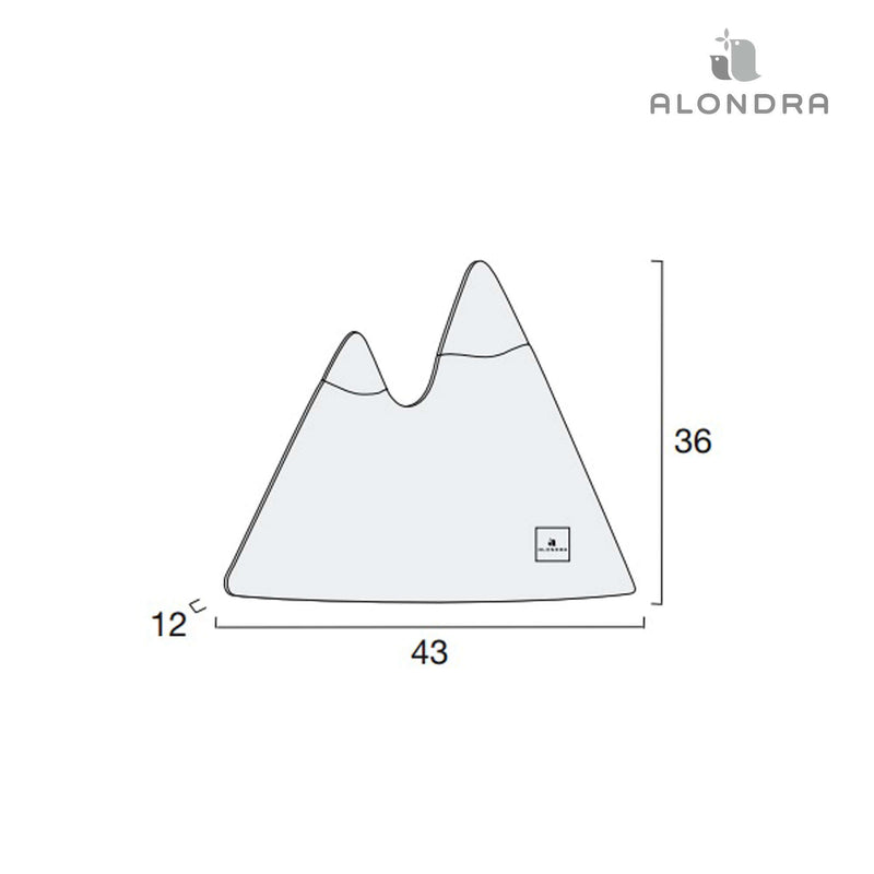 Cuscino decorativo a forma di montagna beige con stampa · 689-194 Vento