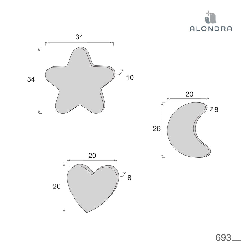 Set 3 grey decorative cushions · 693-114 Galaxy