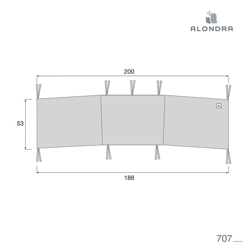 Marengo reversible bumper for DIEM cot 60x120cm · 707-055 Stone grey