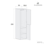 Module double hauteur avec penderie et étagères pour armoire modulaire · A301D