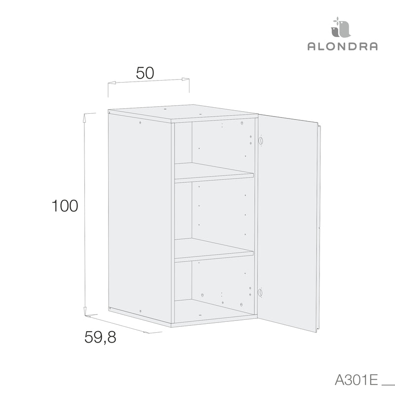 Module avec 2 étagères pour armoire modulaire · A301E
