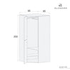 Module d'angle double hauteur pour armoire modulaire · A301R