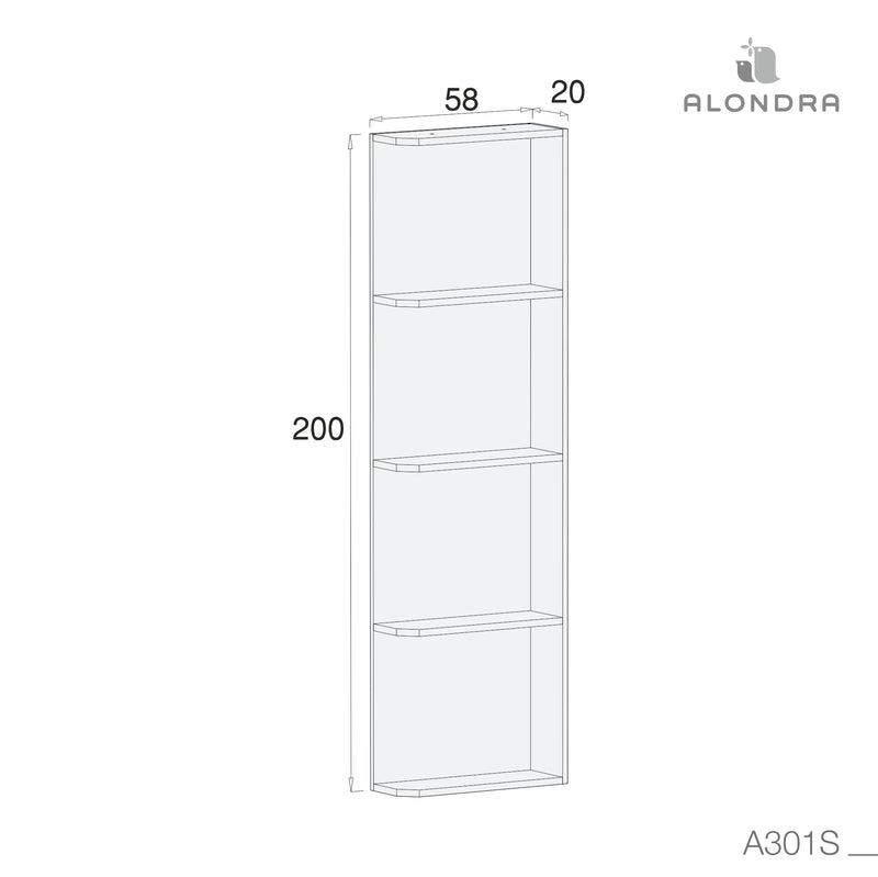 Shelf module 200 cm high · A301S