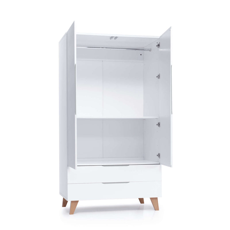 Kleiderschrank nordischen Stil (110 cm) mit Holzfüßen · Lifestyle A347R