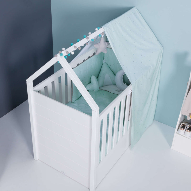 Housse de couette lit bébé/lit d'enfant 70x140 cm vert-menthe