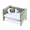 Mini berço co-sleeping 50x80 cm (5in1) madeira + verde-oliva · Equo Life