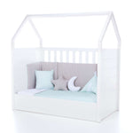 Lit cabane bébé 70x140 cm (3in1) avec linge de lit Mint · Auna 