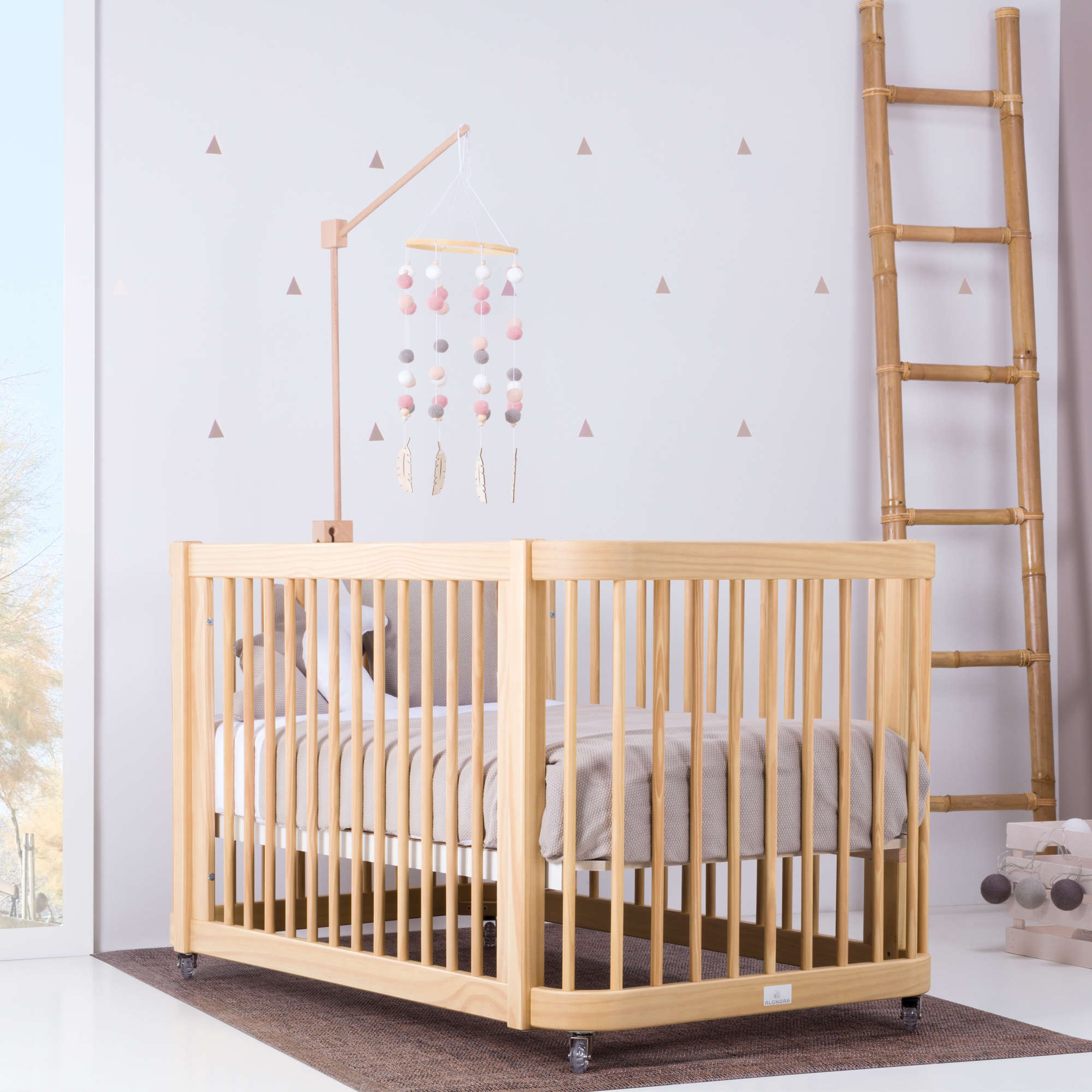 Baby cot-toddler bed (3in1) 70x140 cm wood · Crea Due Nomad C300-M5000