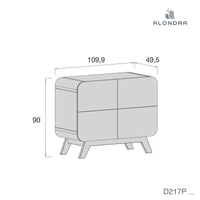 Premium Chest with 4 drawers and wooden legs (110cm) · D217P