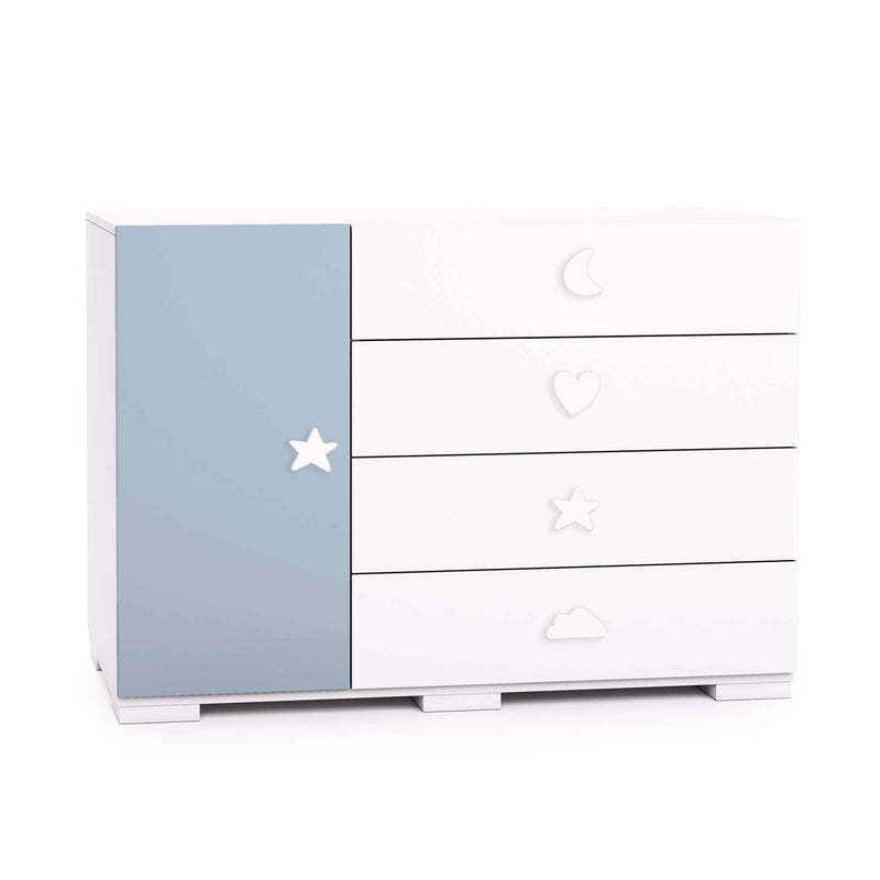 Bubble large chest of 2 modules 120cm (4 large drawers and 1 door) · D254G