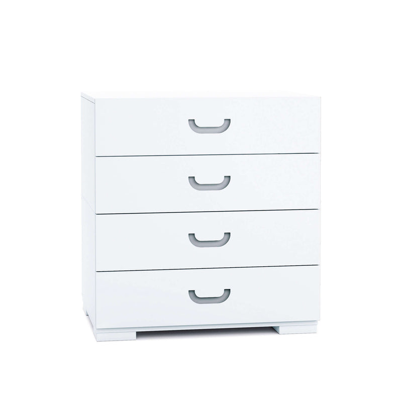  Cómoda-cajonera blanca con las asas en gris claro
