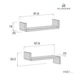 Medidas de la blada estantería color mate 88cm H561 de Alondra