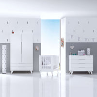 Children's wardrobe (2 doors/2 drawers) white lacquered · Style A347