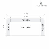 65-cm lang (weiß) Zylinderkissen für Bett/Kinderbett 70x140 · WCH65-77