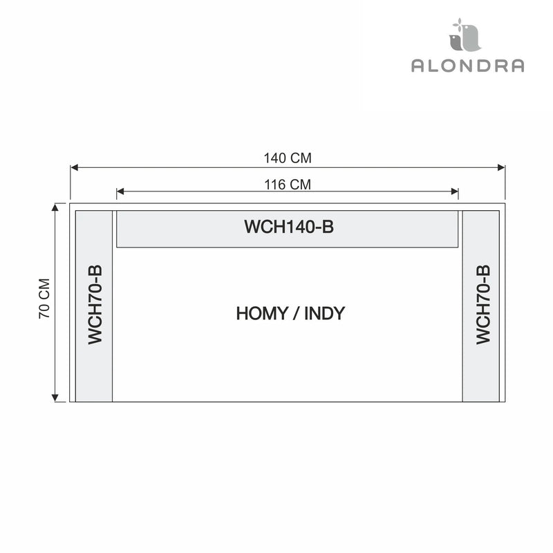 140-cm lang (weiß) Zylinderkissen für Bett/Kinderbett 70x140 · WCH140-77