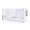 Verwandelbares Babybett 70x140 cm (Montage Links) weiss · Kurve White K417L