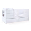 Verwandelbares Babybett 70x140 cm (Montage Recht) weiss · Kurve White K417R