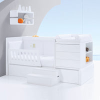 Verwandelbares Babybett 70x140 cm (Montage Links) weiss · Kurve White K417L