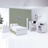 Convertible crib with drawers/trundle bed 70x140 cm white/green-olive · Sero More K546-M7756