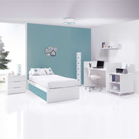 Convertible crib with drawers/trundle bed 70x140 cm white/aquamarine · Sero More K546-M7781