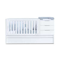 Verwandelbares Babybett mit Schubladen/Ausziehbett 70x140 cm weiss · Sero More K546-M7700