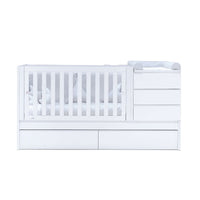 White convertible crib 70x140cm with drawers or trundle bed · Sero Kubo K551