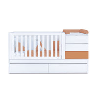 Convertible crib with trundle bed/drawers (70x140 cm) terracotta · Sero Kubo K551N-M7783