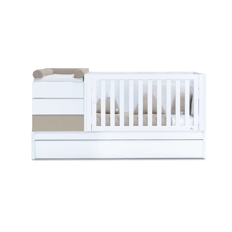 Lit bébé évolutif avec lit ou tiroirs gigogne (70x140 cm) beige · Sero Kubo K551-M7753