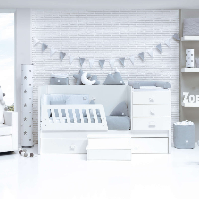 Convertível 70x140 cm com cama extra/gavetas em branco · Sero Bubble K554