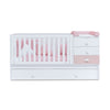 White/pink convertible crib with drawers/trundle bed · Sero Bubble K554-M7742